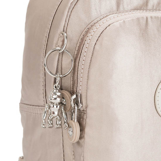 Kipling Delia Compact Metallic Convertible Rygsække Beige | DK 1558MQ